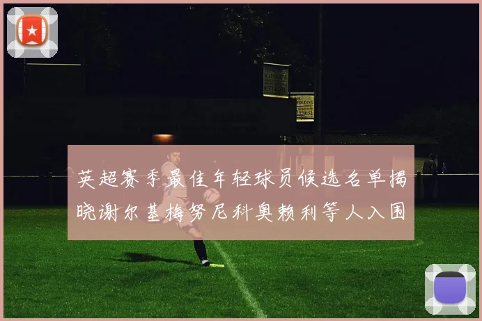 英超赛季最佳年轻球员候选名单揭晓谢尔基梅努尼科奥赖利等人入围